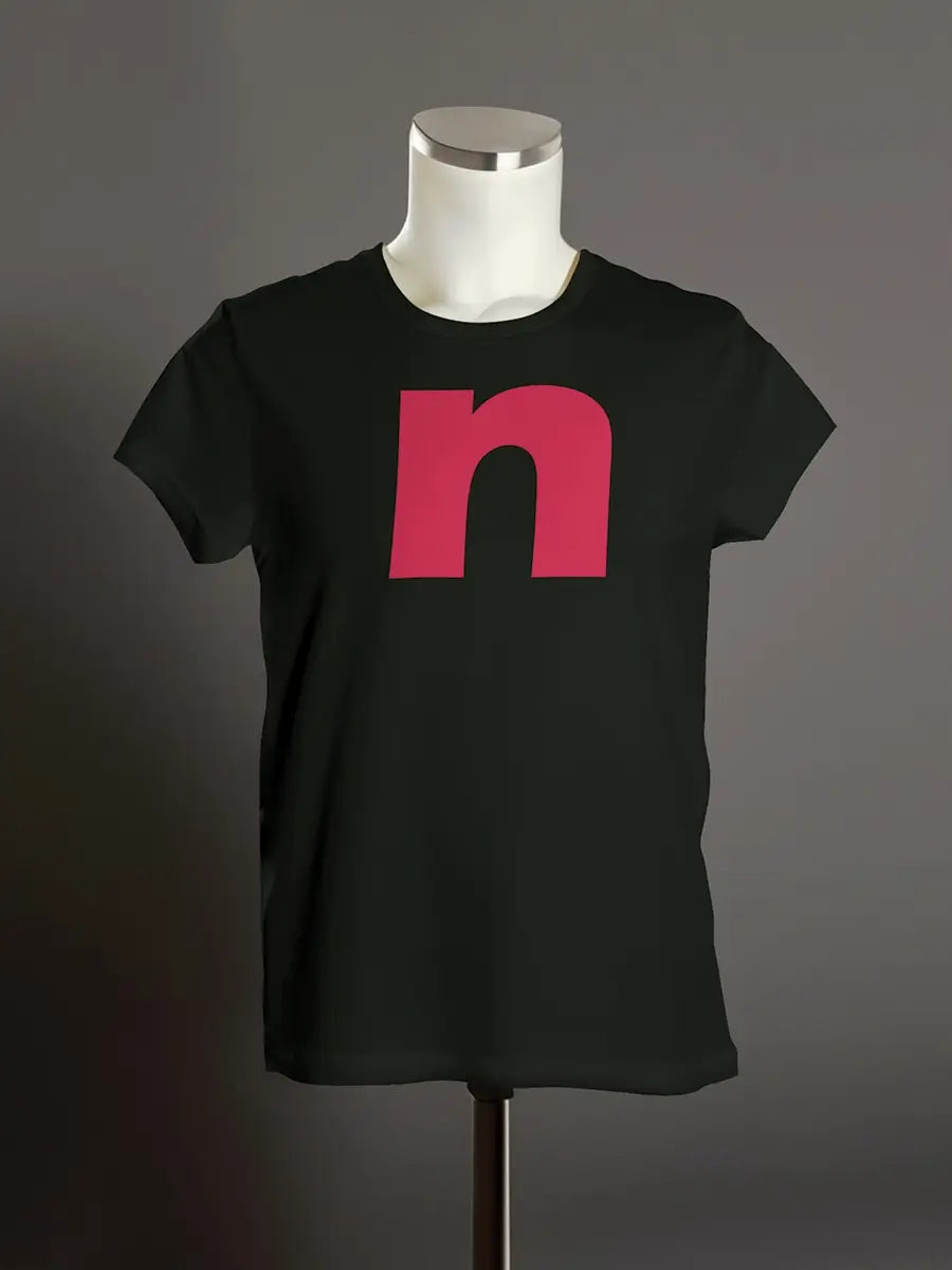 n letter t shirt for women
